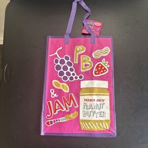 Trader Joe's Reusable Comfort Food PB JAM/Cookies Milk/Mac Cheese Tote Bag NWT